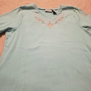 White Stag Embroidered VNeck T-Shirt